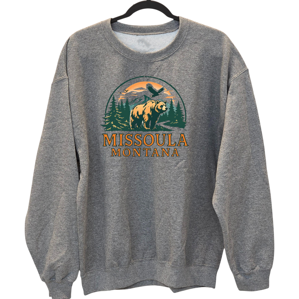 Missoula, Montana - Bear/Eagle - Gray Sweatshirt