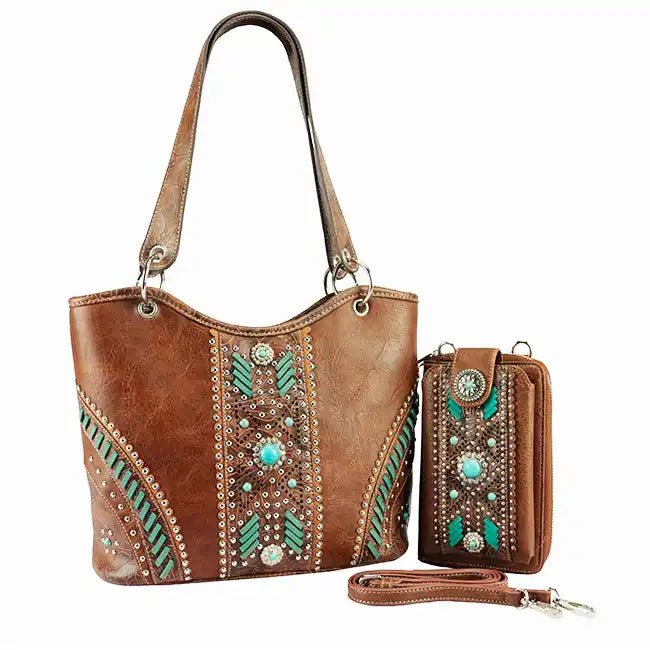 Montana Twist Concealed Carry Brown PU Leather Handbag