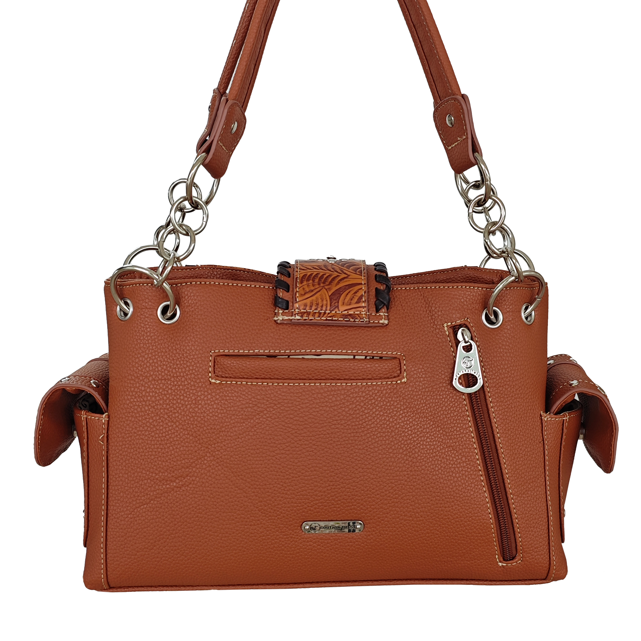 Montana Twist Concealed Carry Brown Tooled Handbag