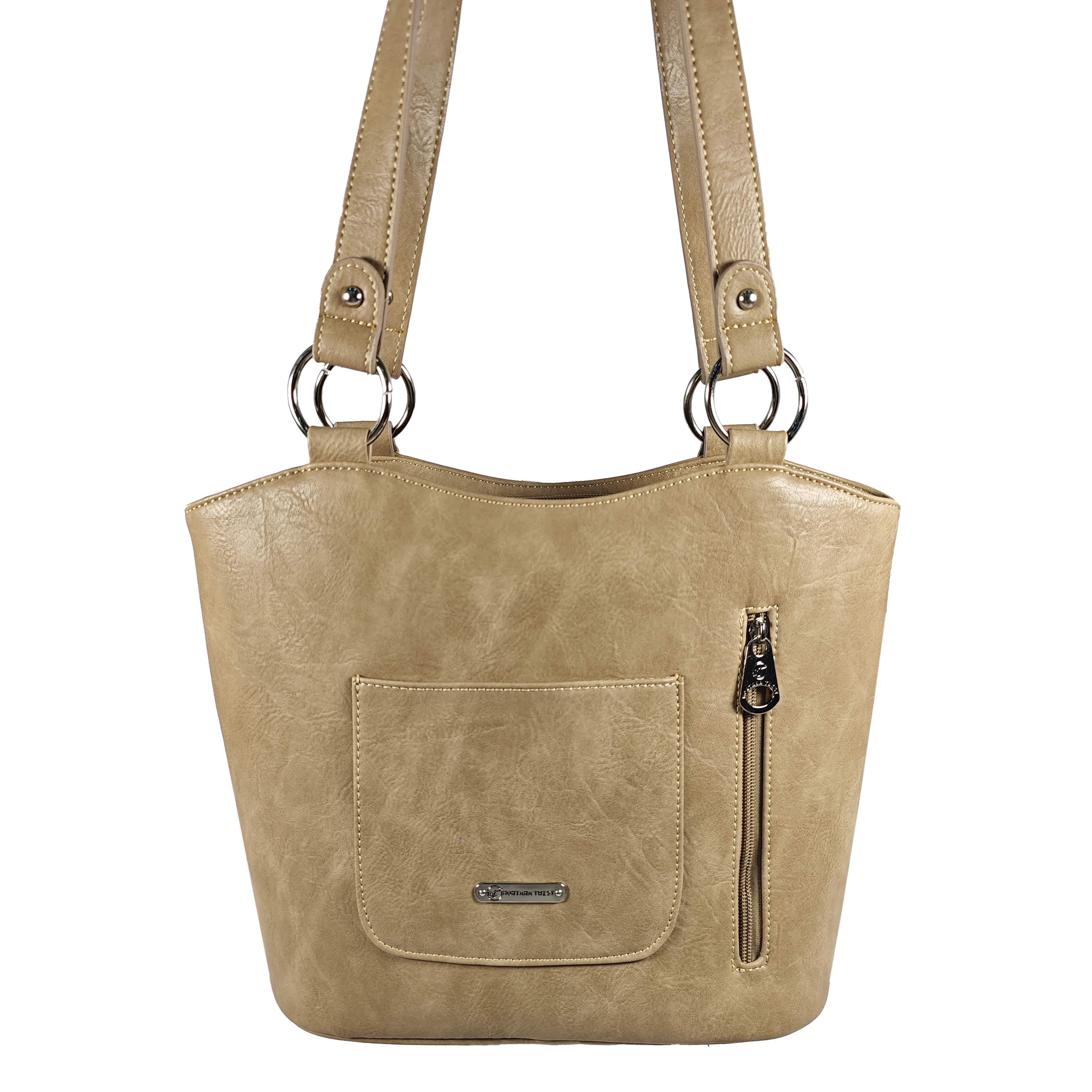 Montana Twist Concealed Carry Beige PU Leather Fringe Handbag