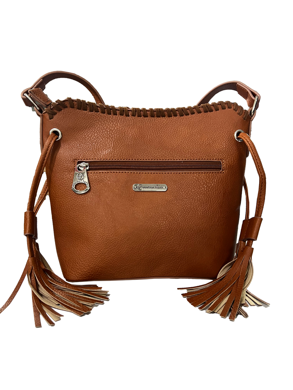 Montana Twist Brown Solar Flower Tooled PU Leather Crossody Handbag