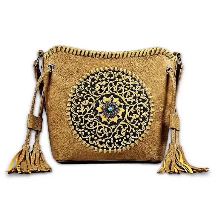 Montana Twist Beige Solar Flower Handbag