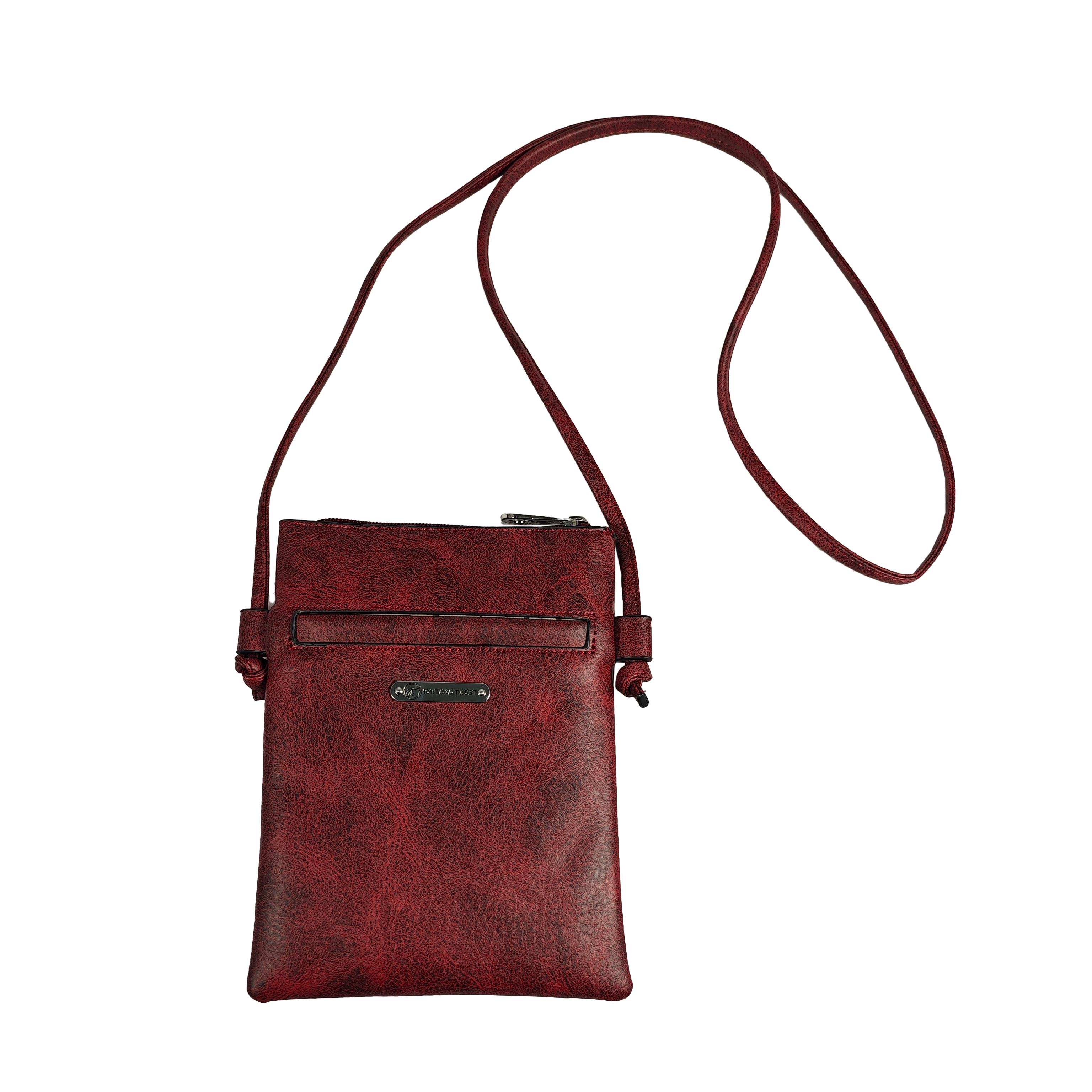 Montana Twist PU Leather Red Laser-Engraved Horse Crossbody Phone Bag