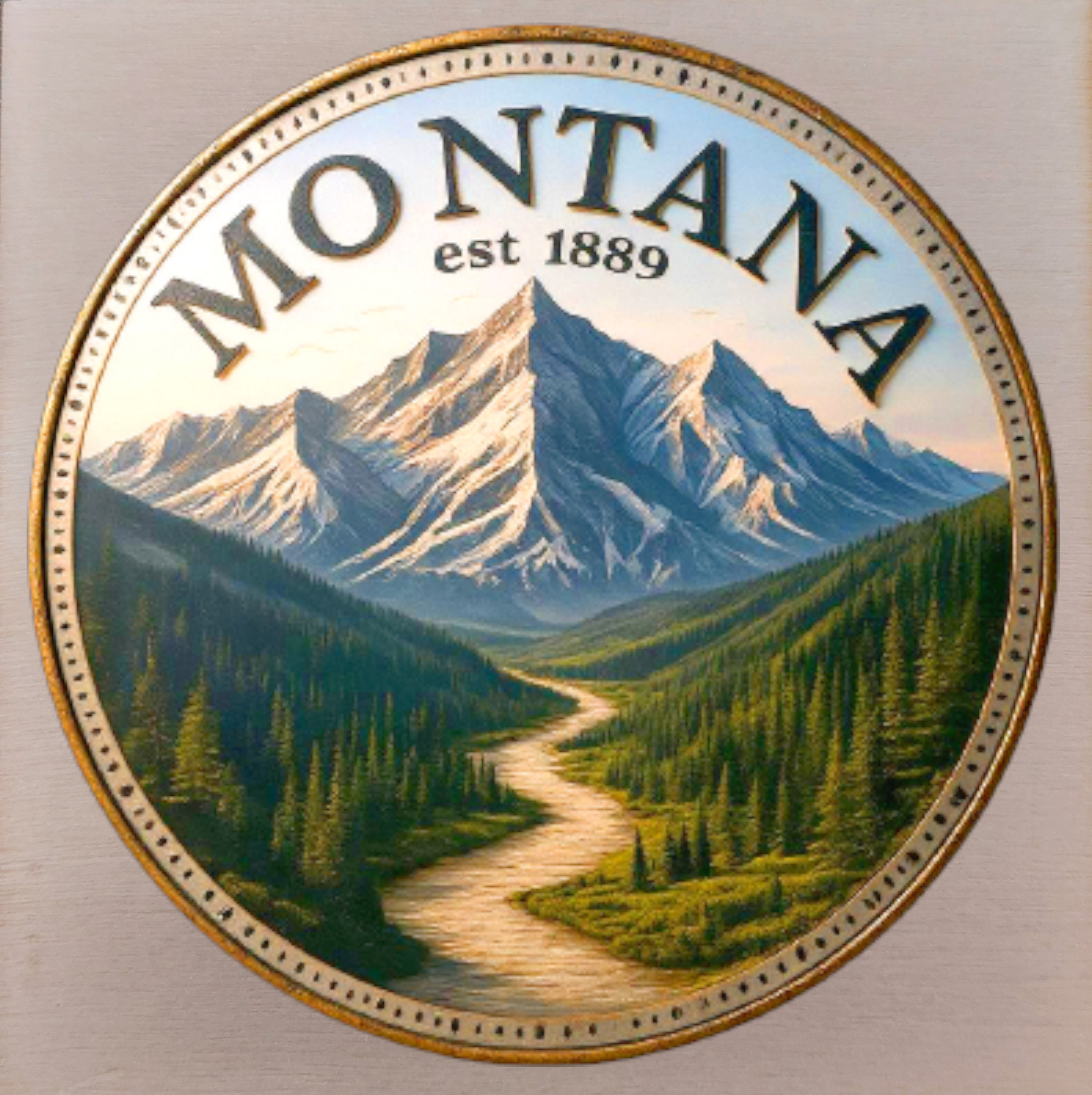 Montana Magnet - Featuring a Mountain and River Scene
