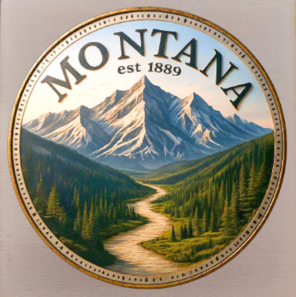 Montana Magnet - Featuring a Mountain and River Scene