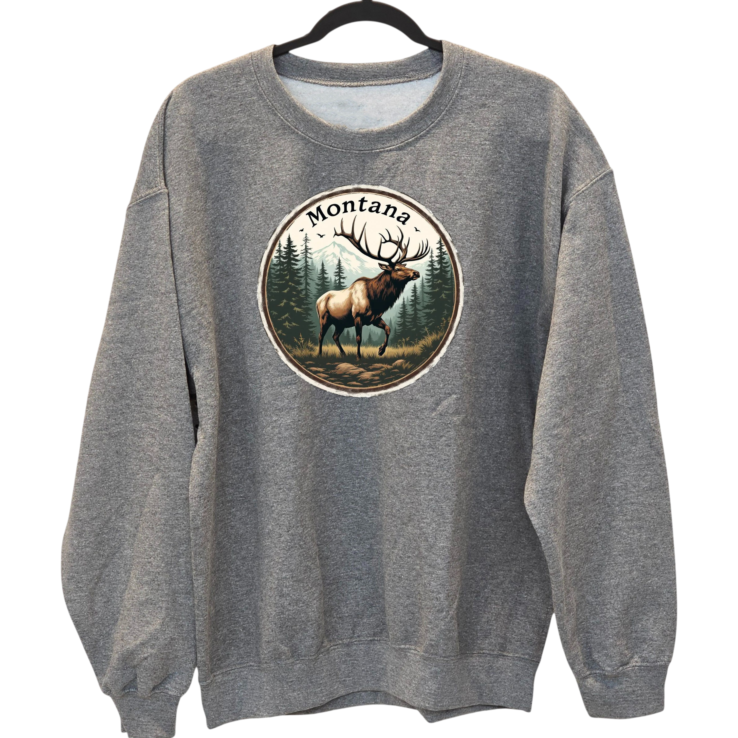 Montana Elk - Crewneck Sweatshirt