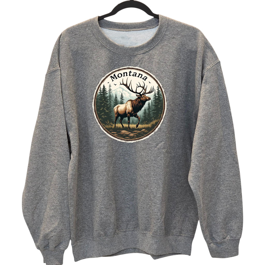 Montana Elk - Crewneck Sweatshirt