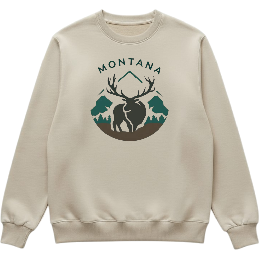 Montana Elk - Crewneck Sweatshirt