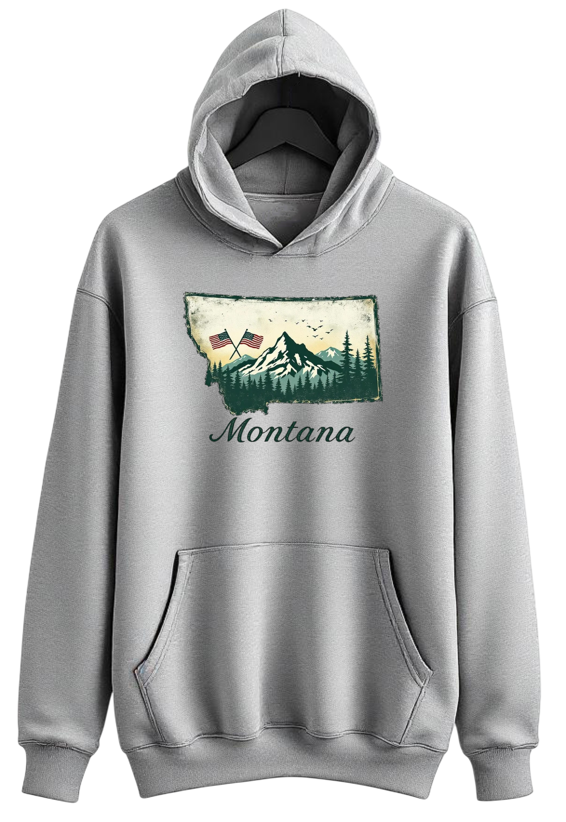 Montana - Gray Hoodie Sweatshirt