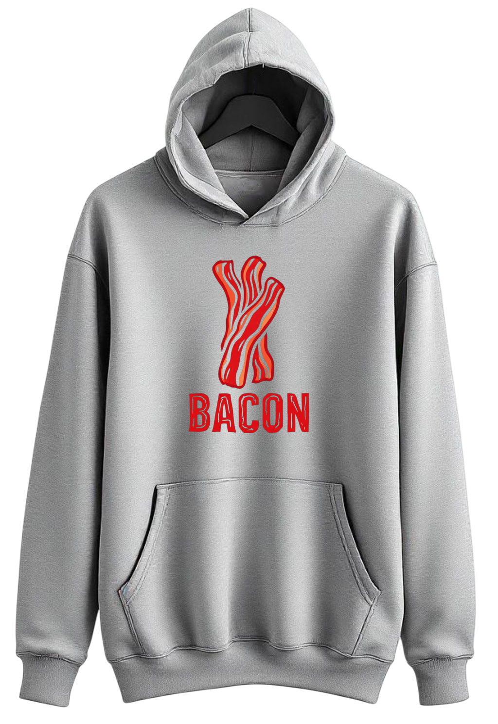 Bacon - Gray Hoodie Sweatshirt