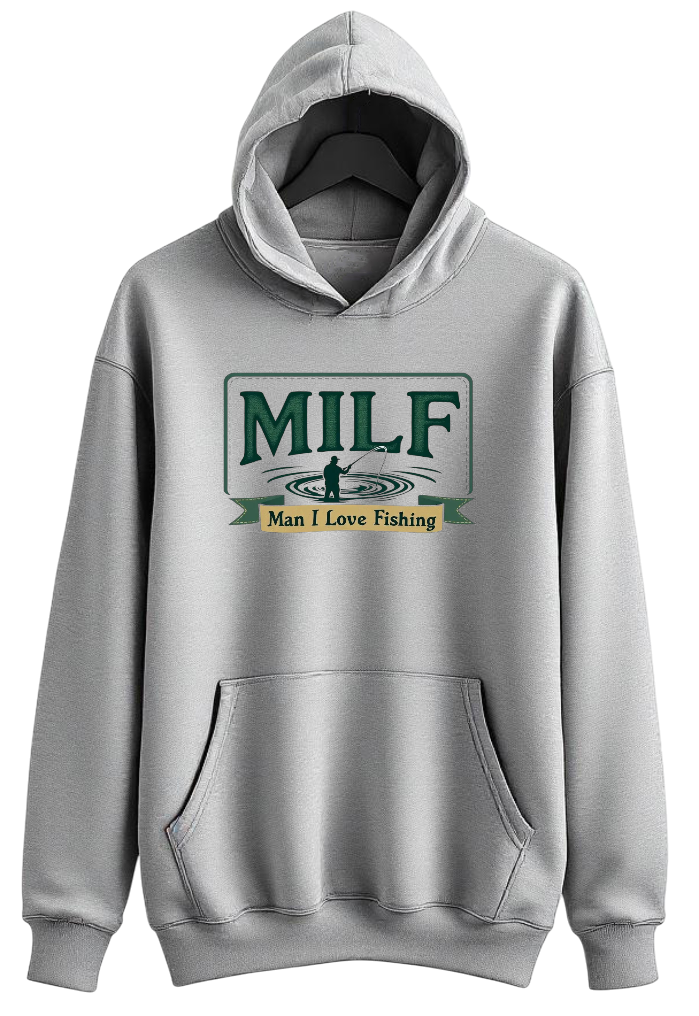 MILF - Man I Love Fishing Gray Hoodie Sweatshirt