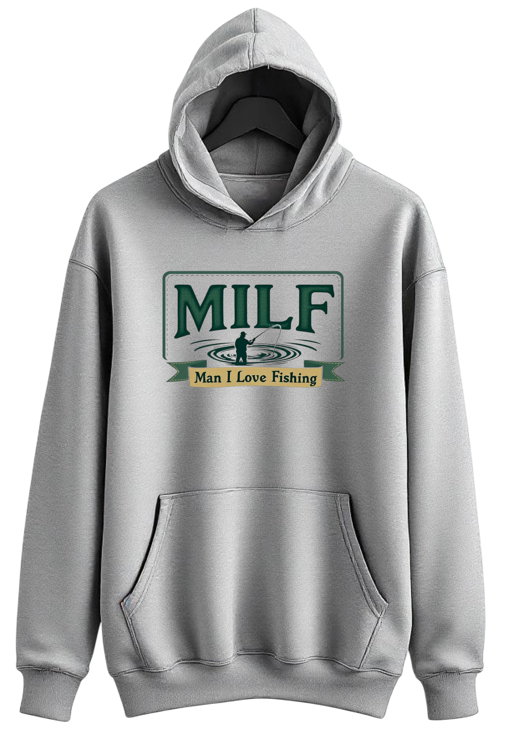 MILF - Man I Love Fishing Gray Hoodie Sweatshirt