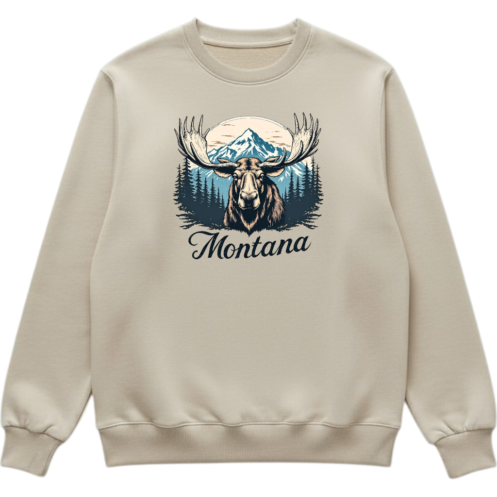 Montana Moose - Crewneck Sweatshirt
