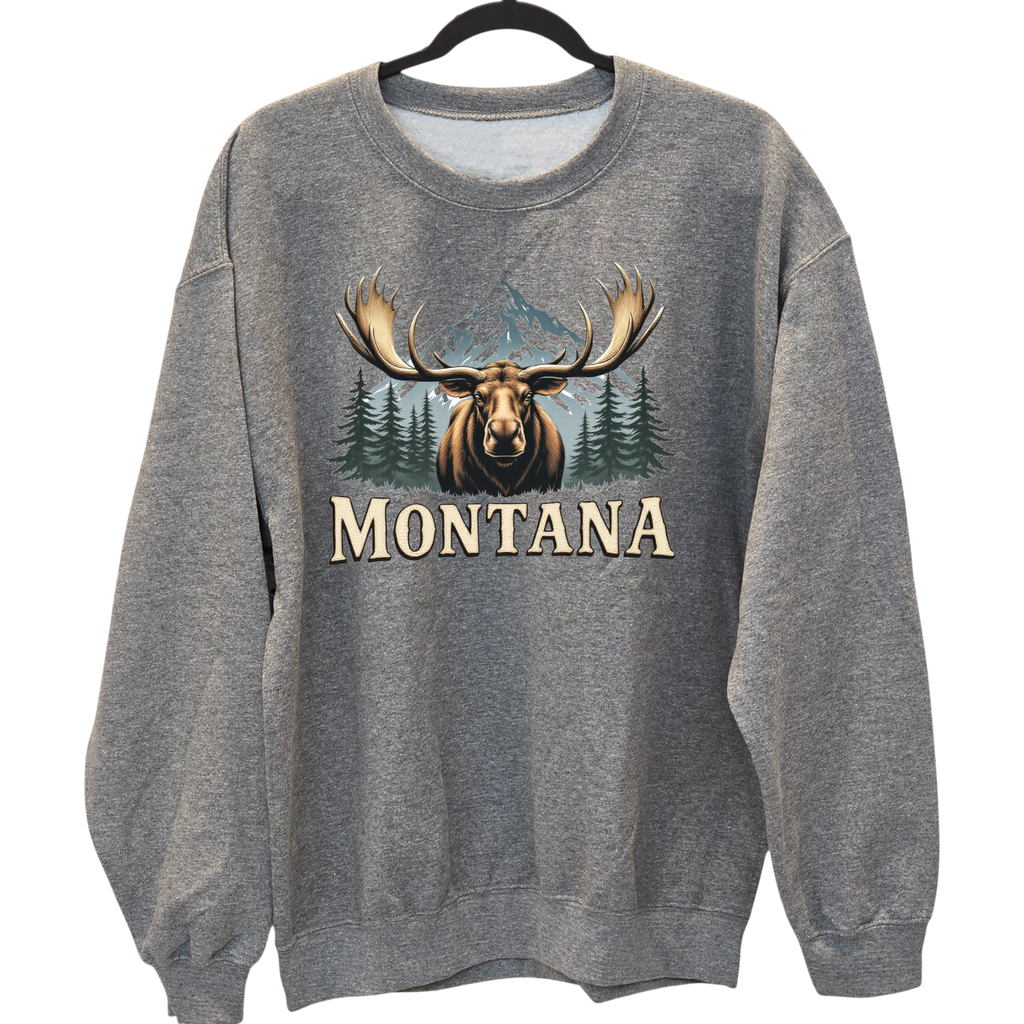 Montana Moose - Crewneck Sweatshirt
