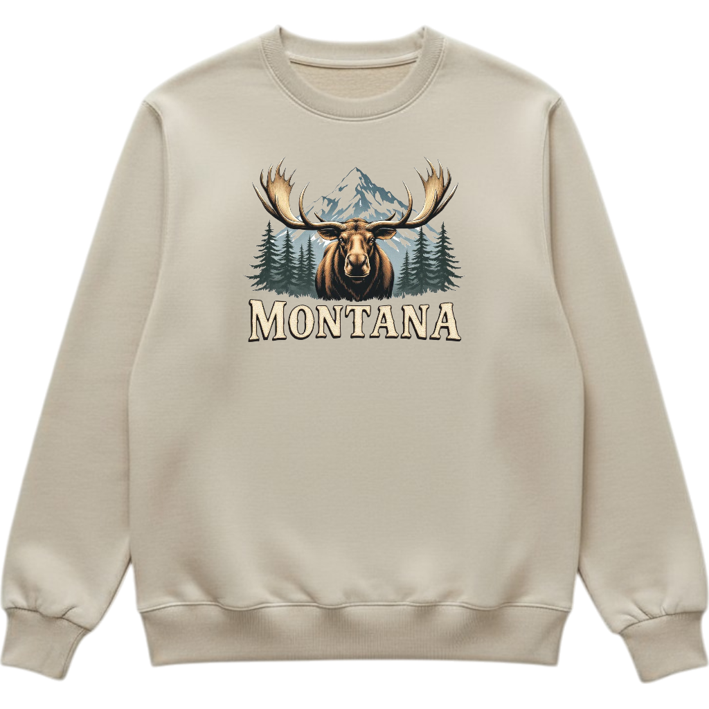 Montana Moose - Crewneck Sweatshirt