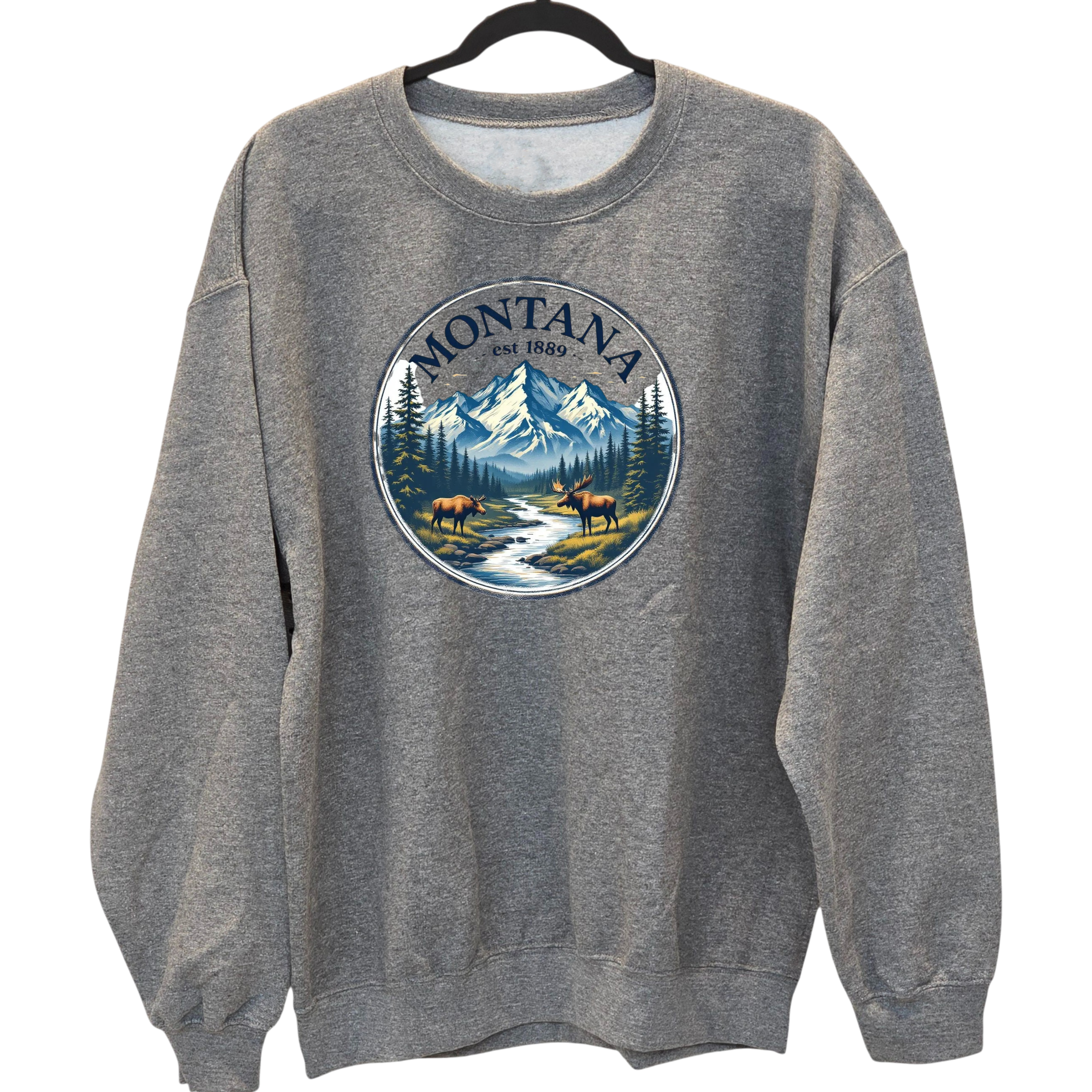 Montana Moose - Crewneck Sweatshirt