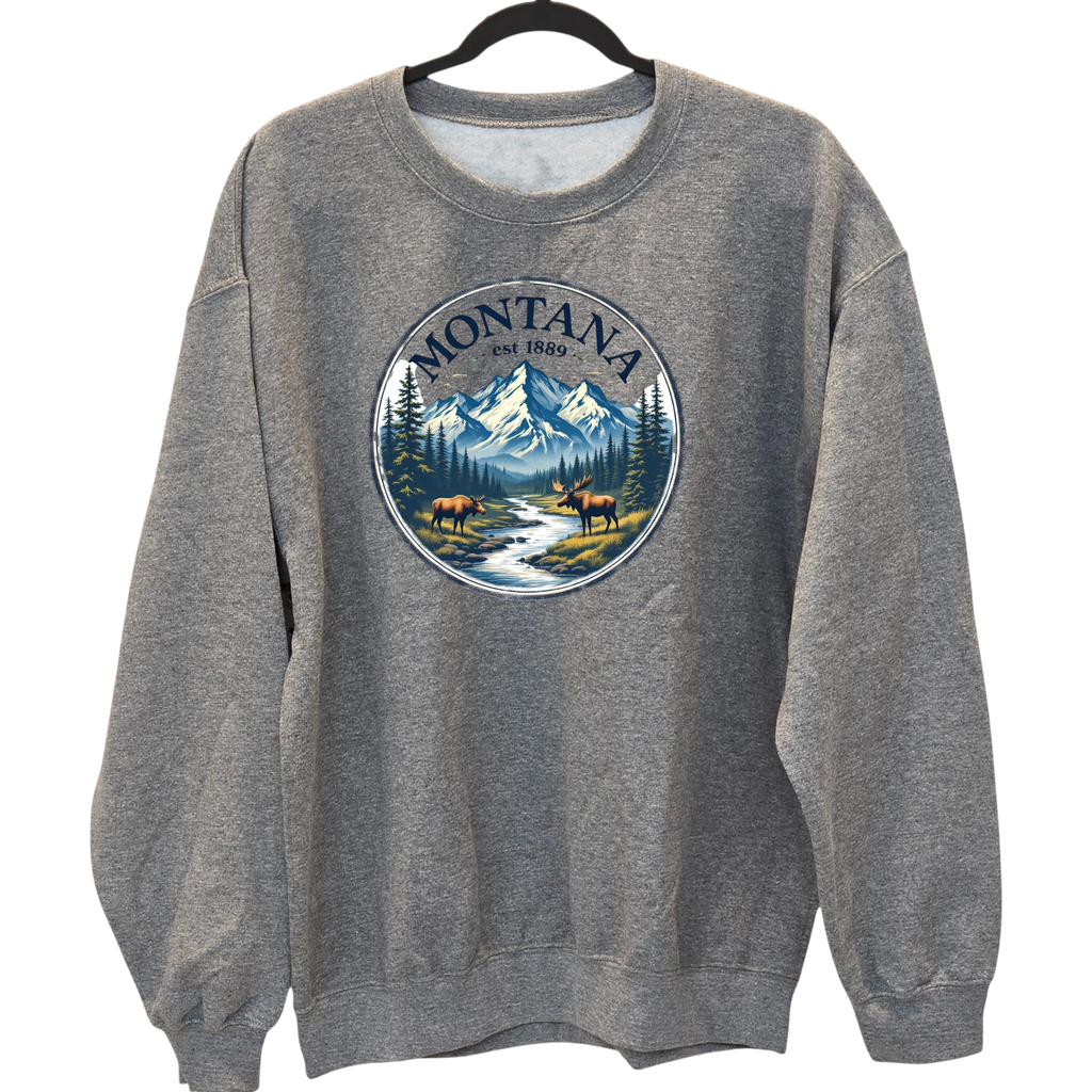 Montana Moose - Crewneck Sweatshirt