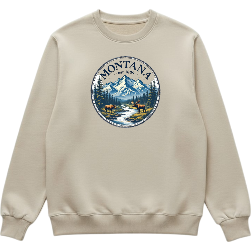 Montana Moose - Crewneck Sweatshirt