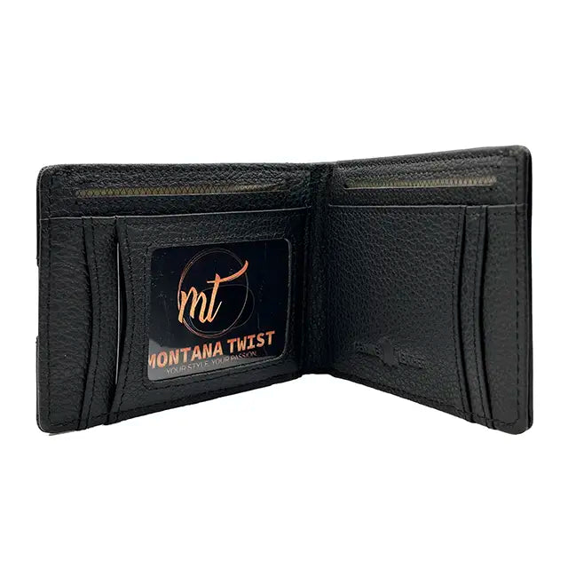 Genuine Leather Wallet with American Flag Design