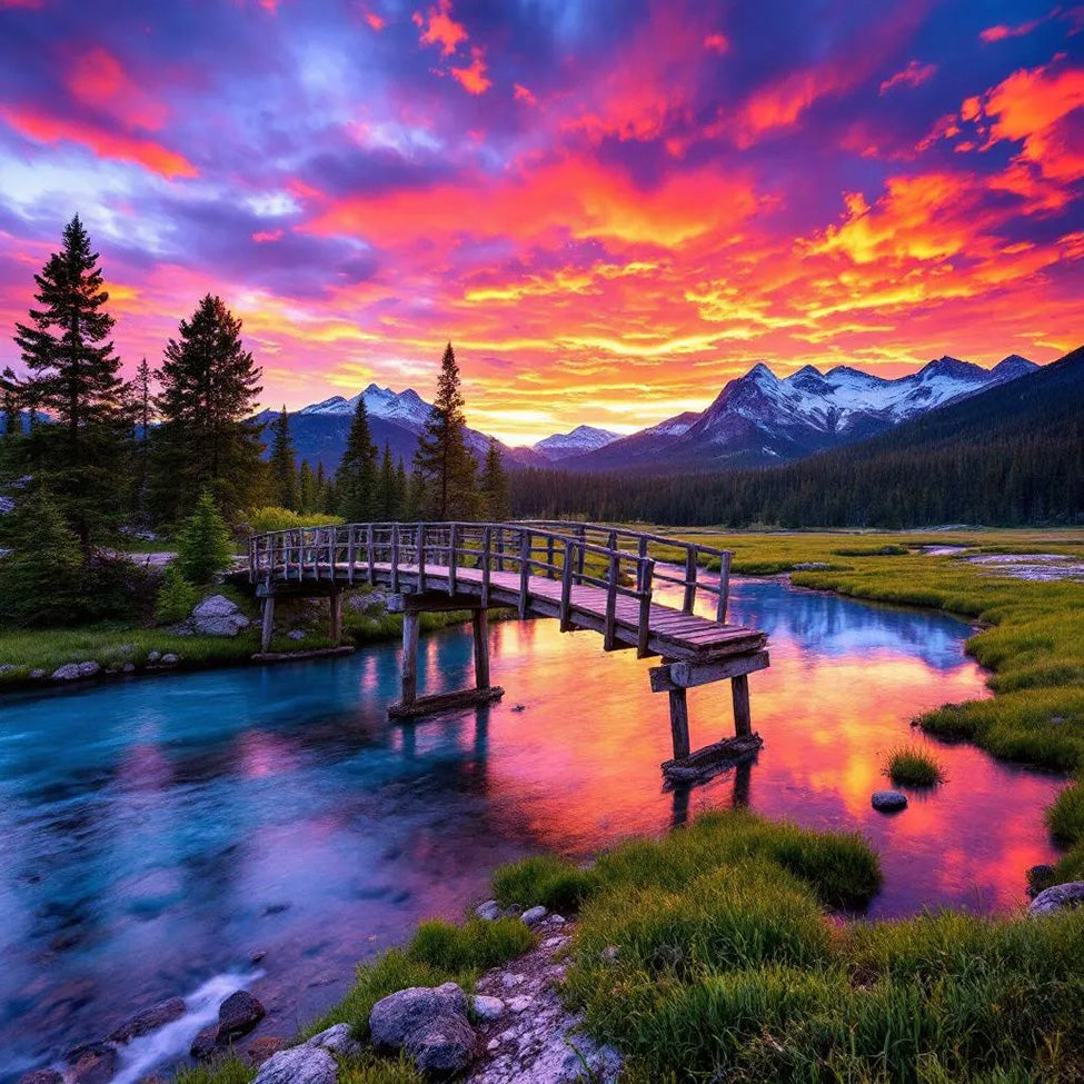 Sunset on the Yellowstone River, Yellowstone National Park - Magnet