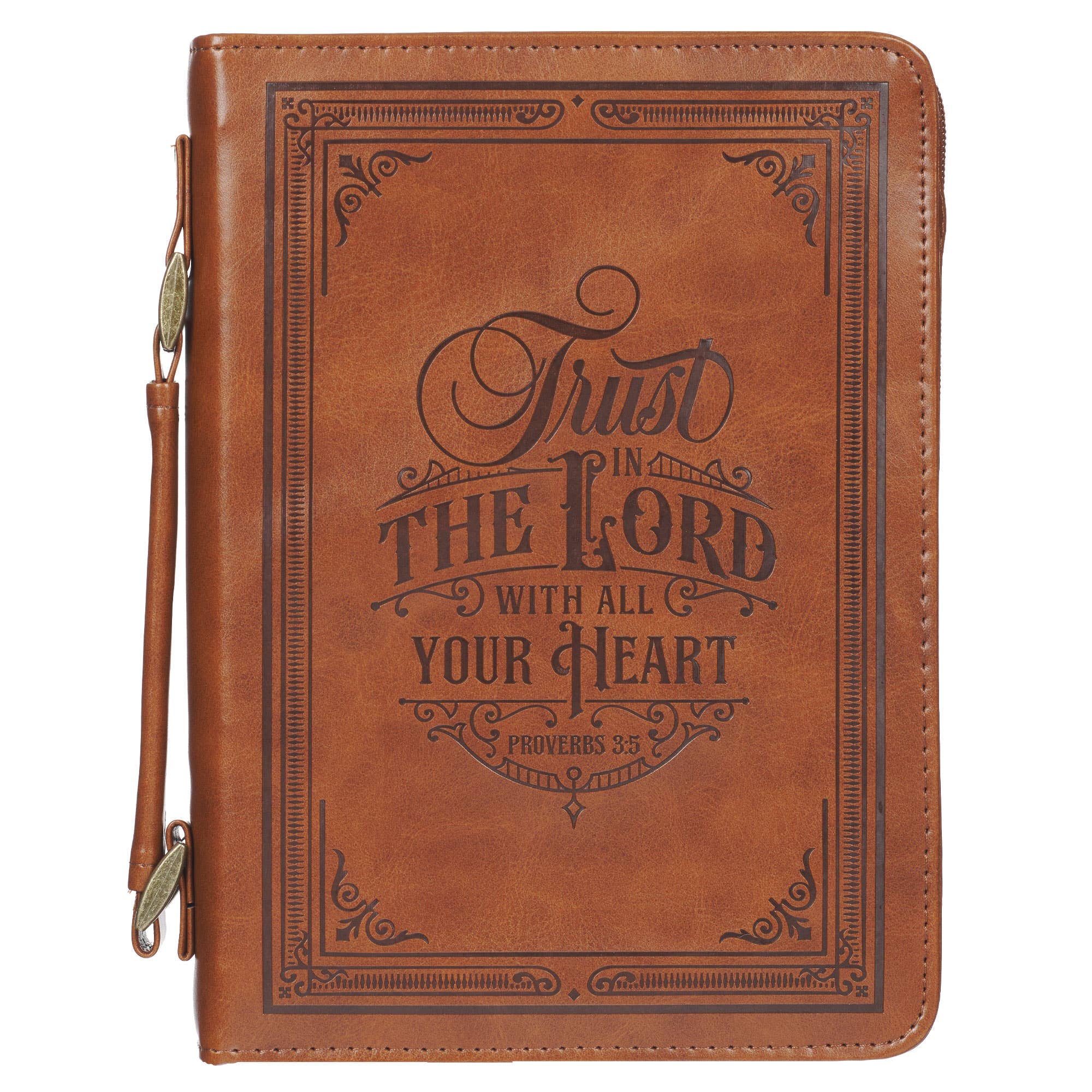 Bible Cover Classic Brown Trust in the Lord Prov. 3:5: Large