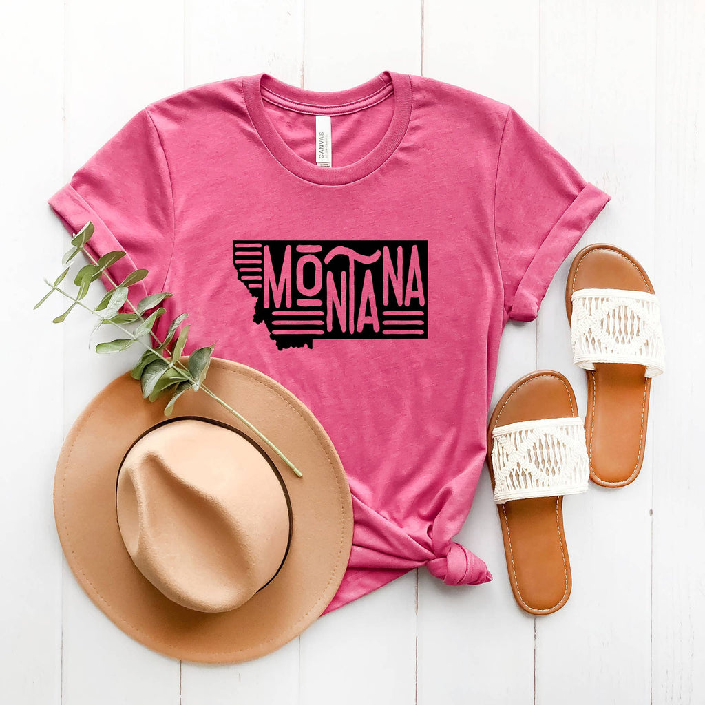 Large Montana Typography Tee Shirt - Pink