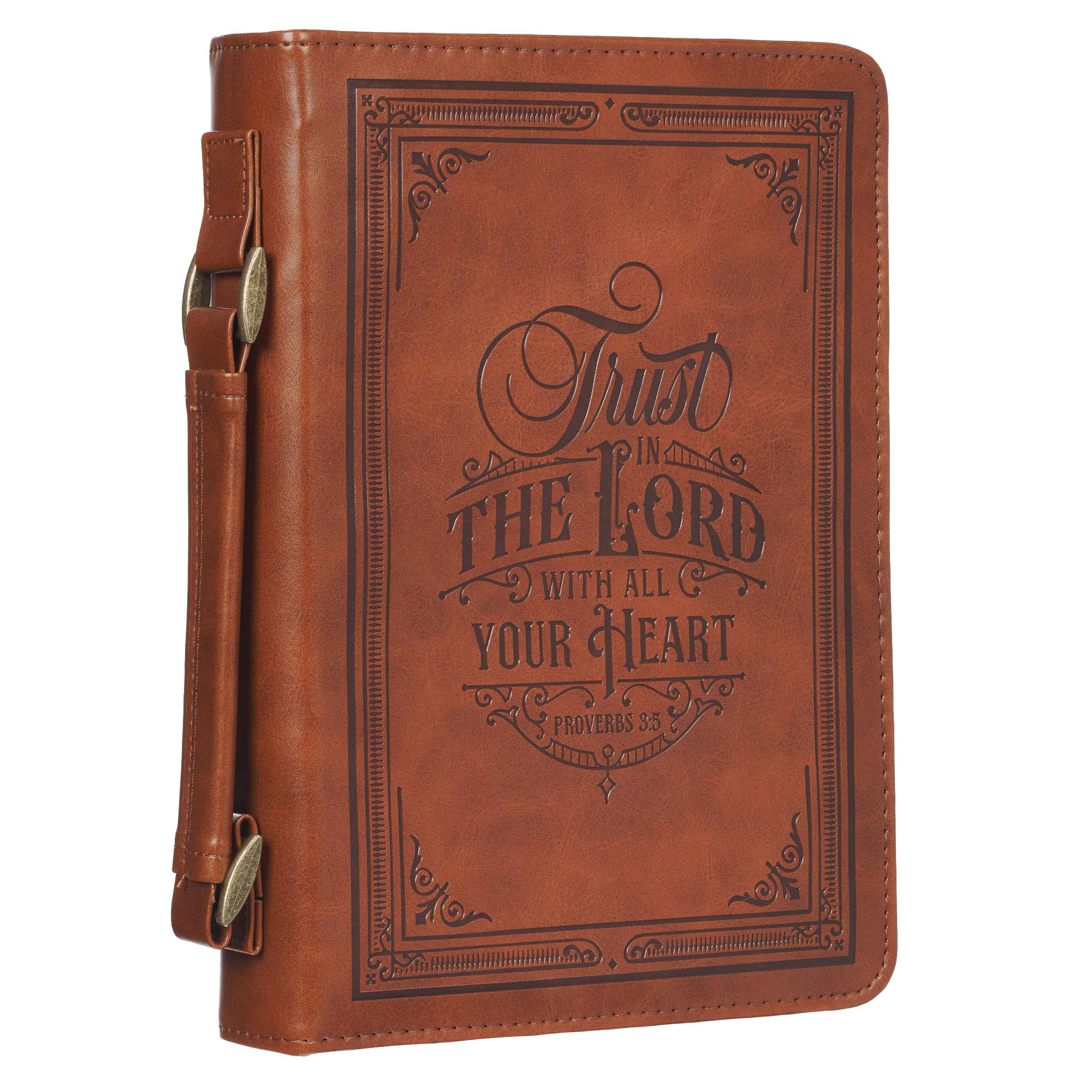 Bible Cover Classic Brown Trust in the Lord Prov. 3:5: Large