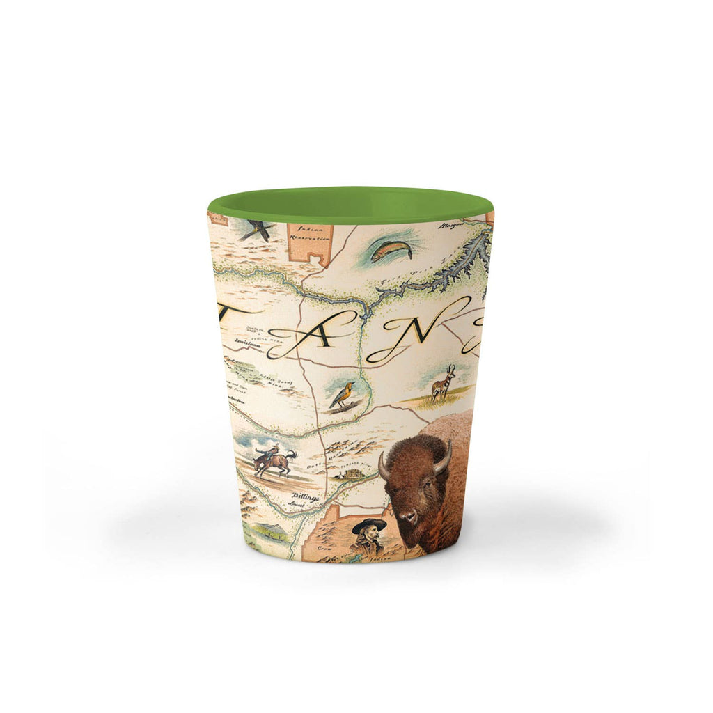 Montana State Map Ceramic Shot Glass - 1.5 oz
