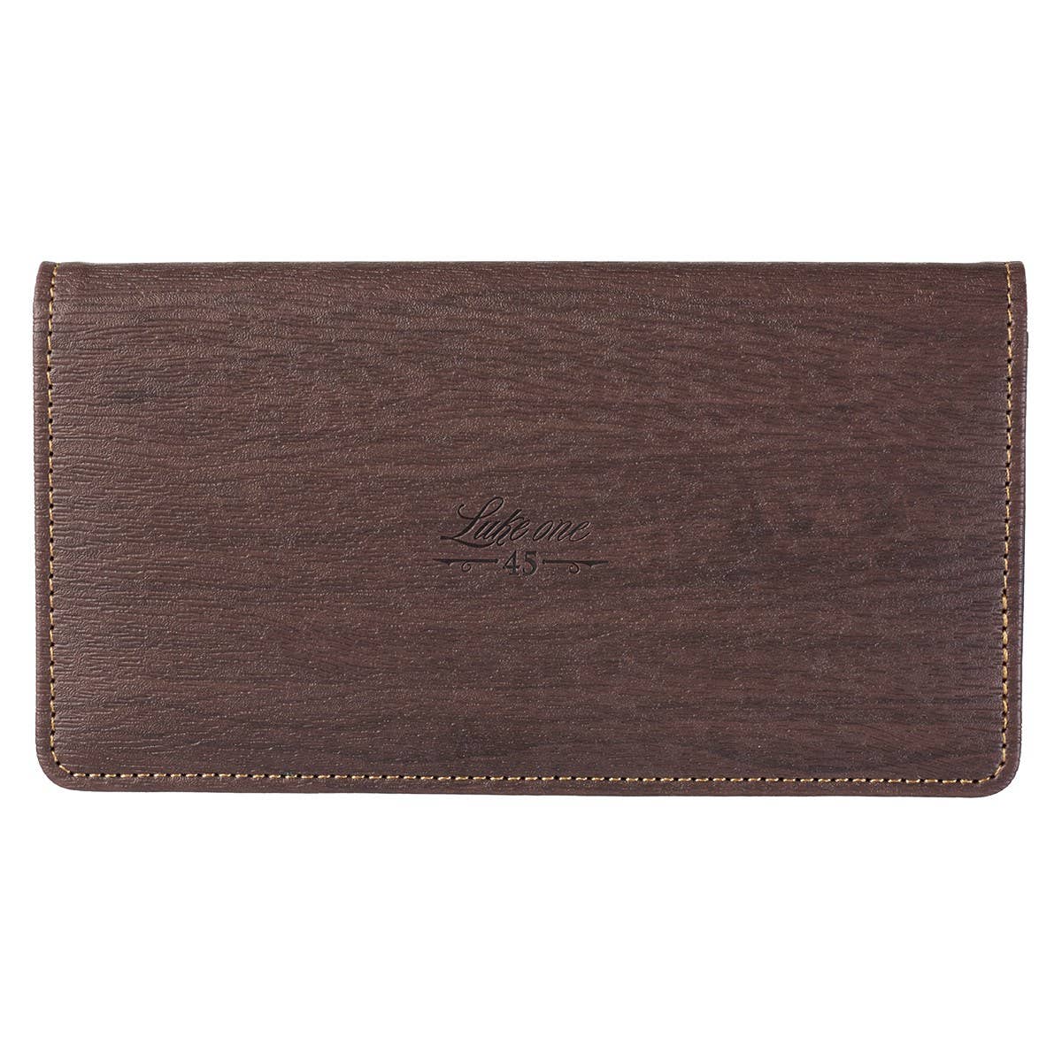 Blessed Blue Faux Leather Checkbook Cover - Luke 1:45