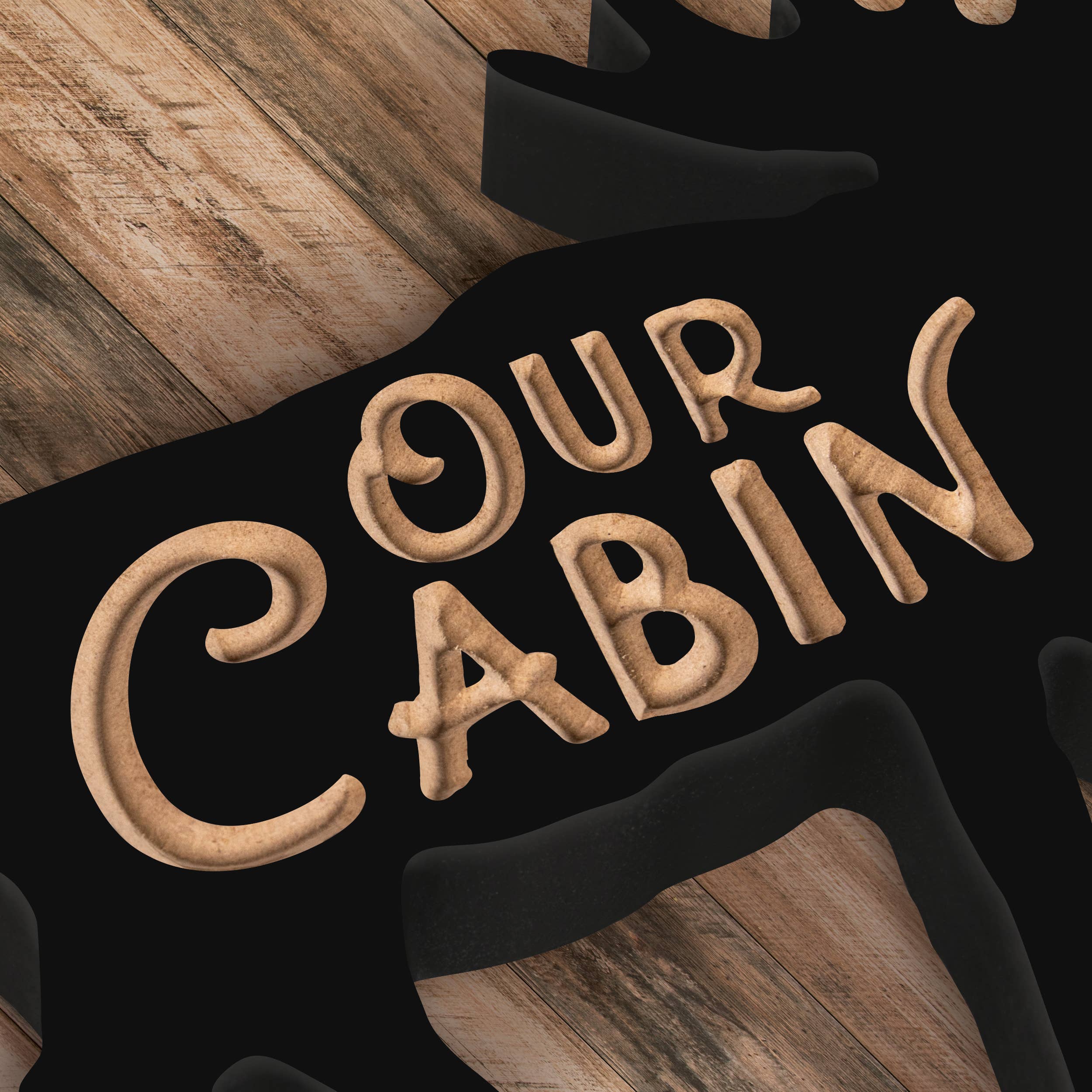 Our Cabin Moose Shaped Sign