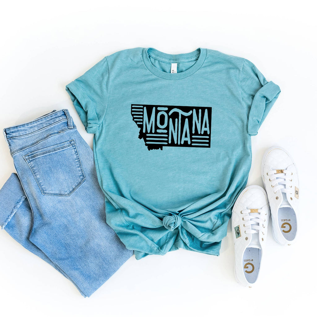 Medium Montana Typography Tee Shirt - Blue