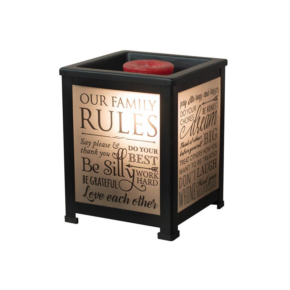 Glass Lantern Wax Warmer - Our Family Rules