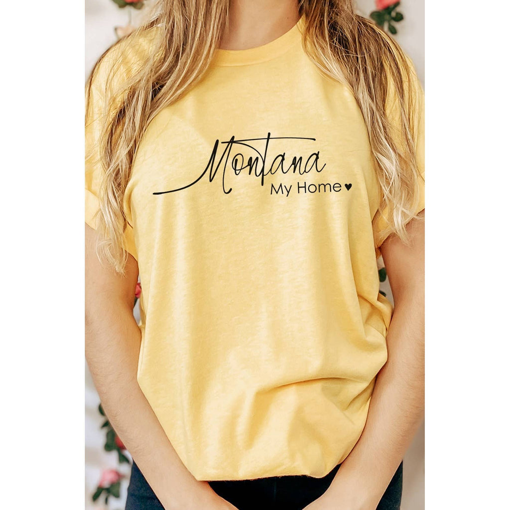 X-Large Montana My Home Tee Shirt - Yellow
