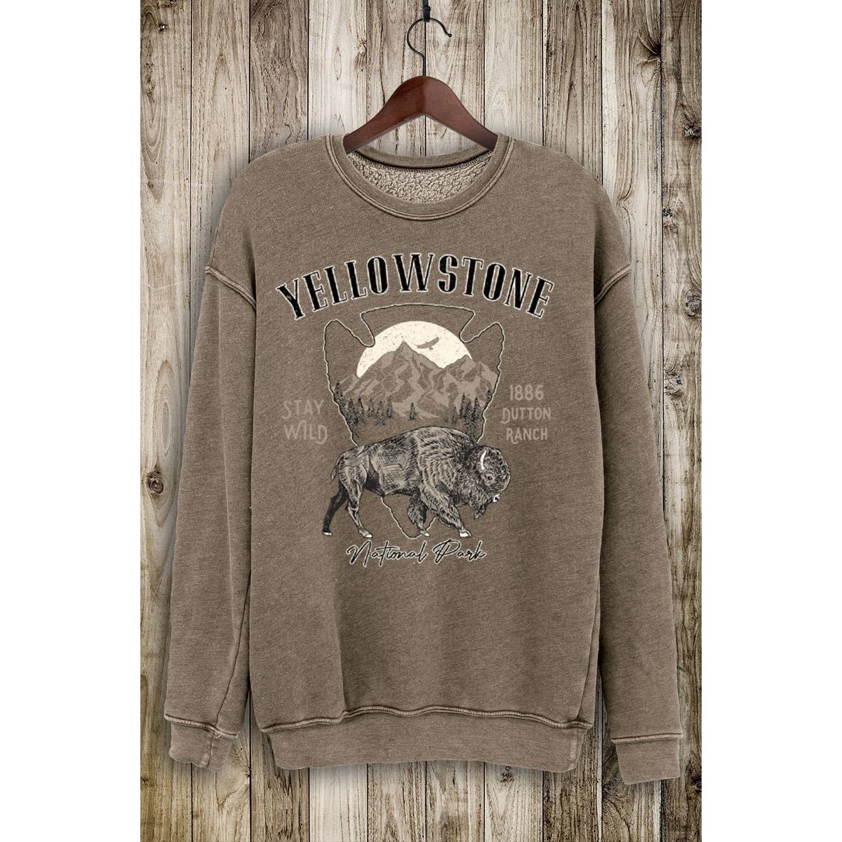 Small Yellowstone National Park Crewneck - Brown