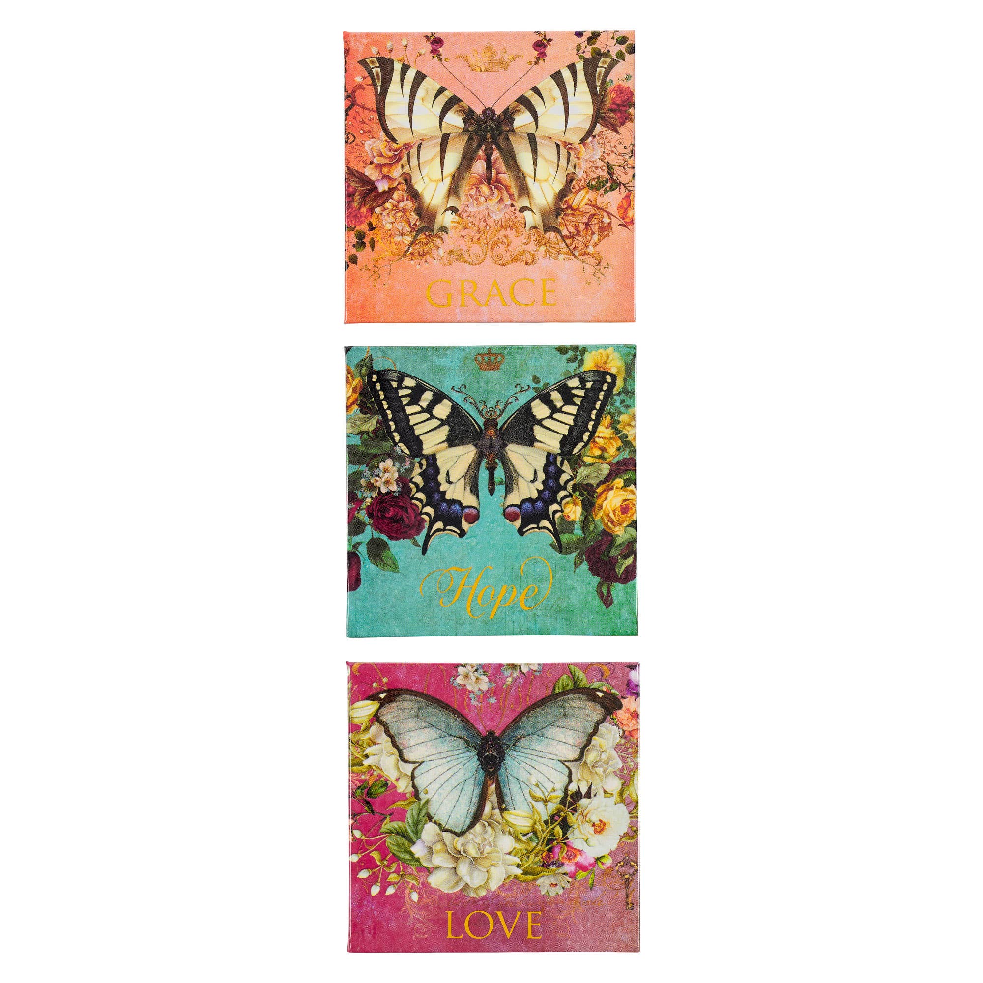 Magnet Set Butterflies Grace, Hope, Love