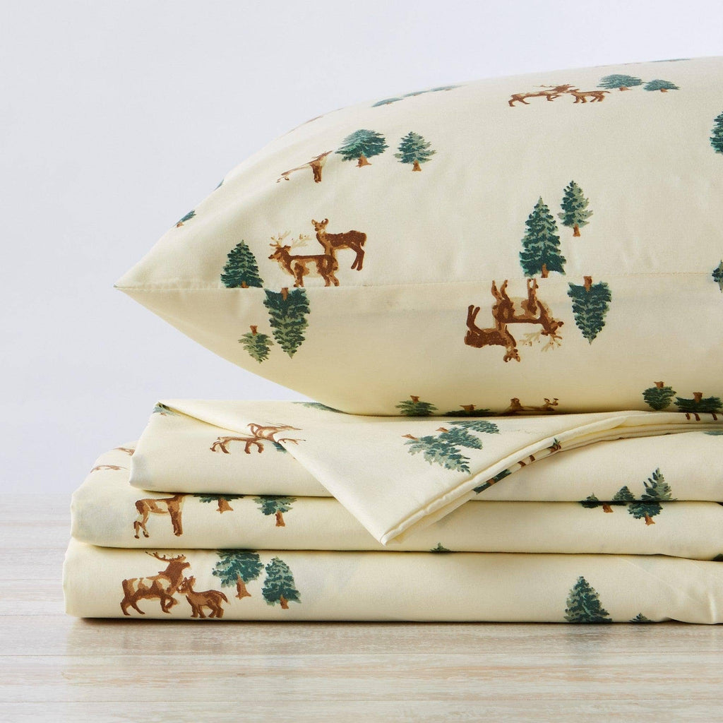 4-Piece Lodge Microfiber Sheet - Mountain Ridge Collection: King / Forest Trail