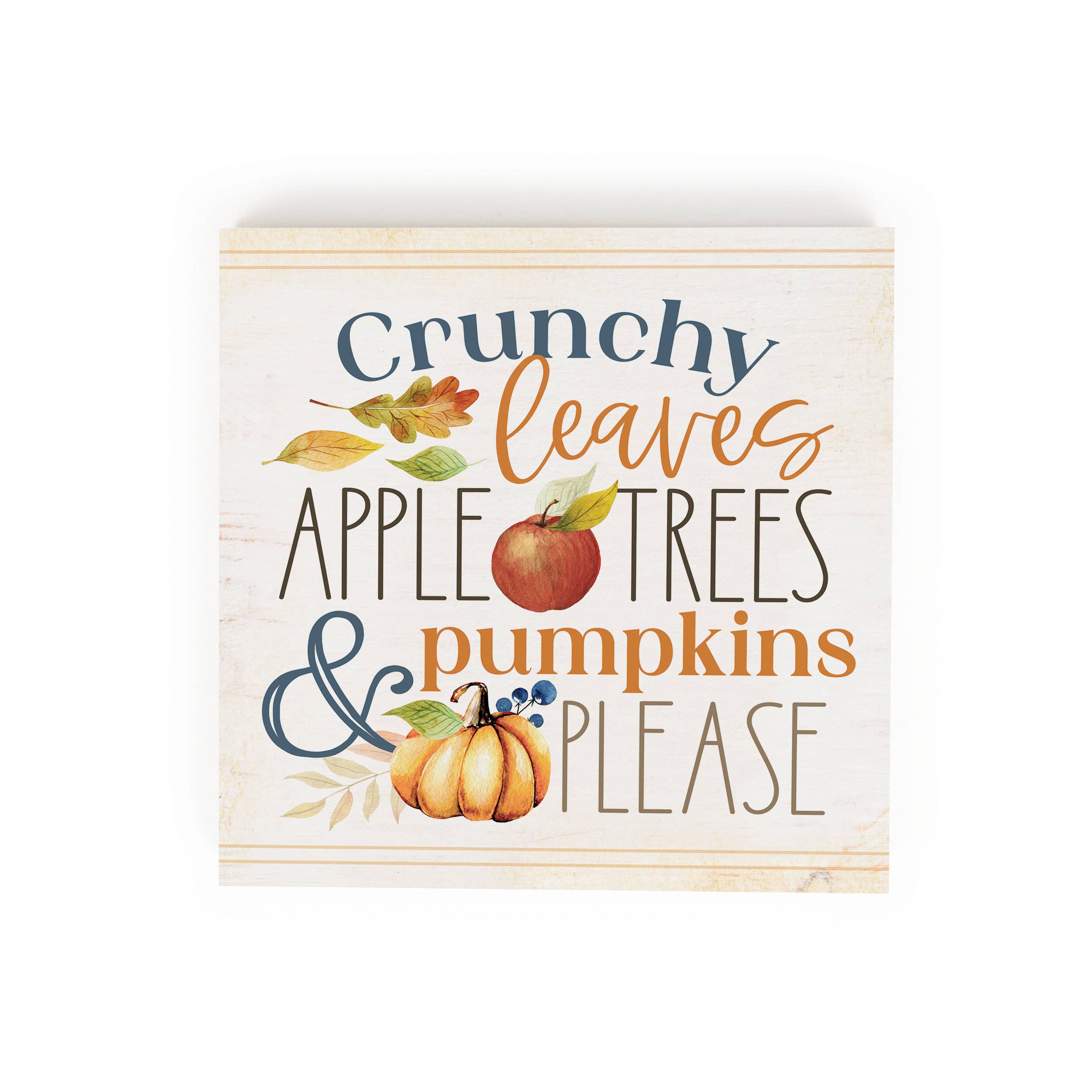 Crunchy Leaves, Apple Trees, and Pumpkins Fall Barnhouse Wood Block Décor