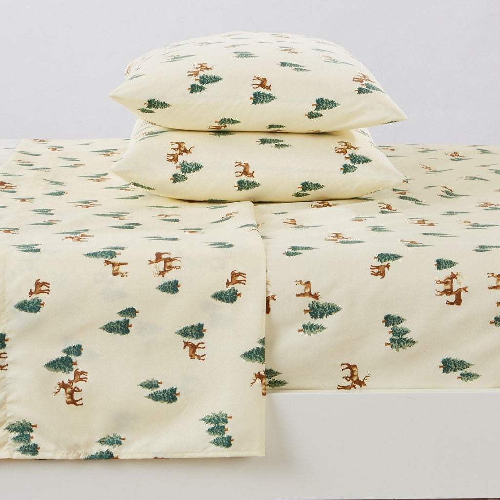 4-Piece Lodge Microfiber Sheet - Mountain Ridge Collection: King / Forest Trail