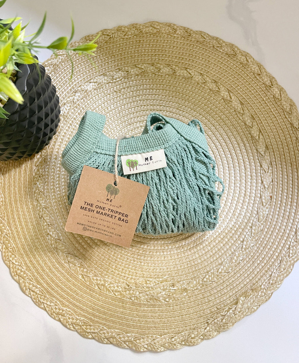 Large Zero Waste Mesh Market Bag - Sage Green