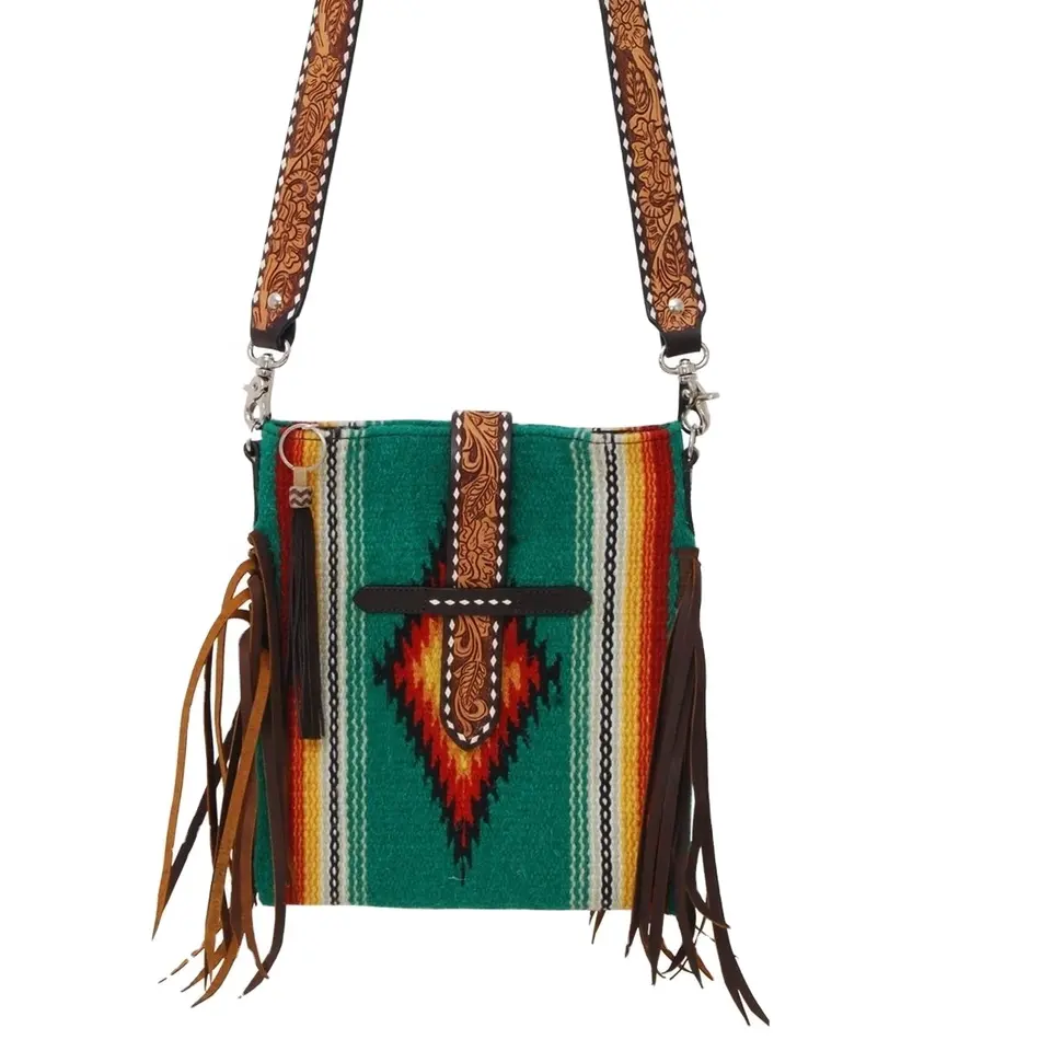 Montana Twist Handmade Turquoise Saddle Blanket Handbag