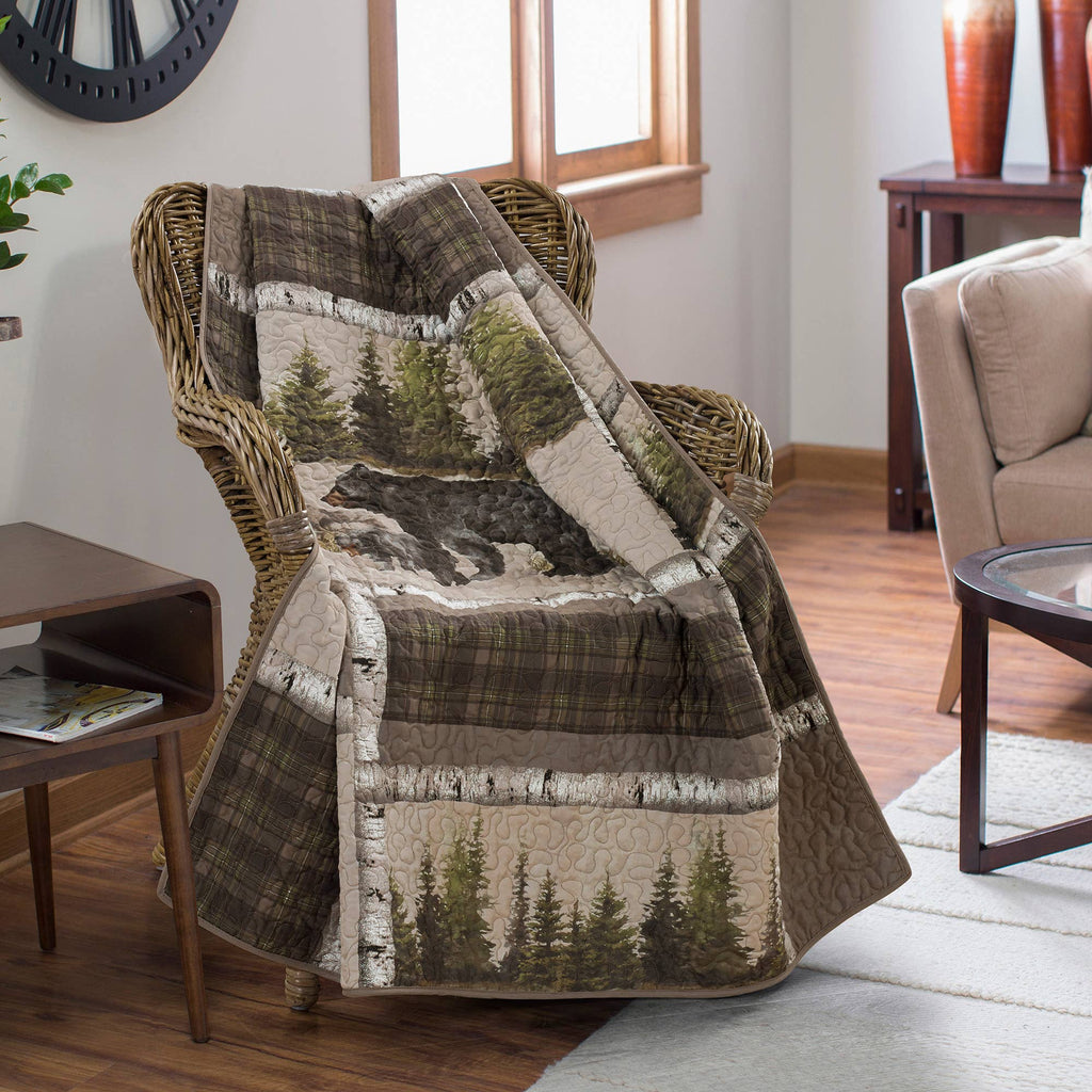 Bear Panels Quilted Throw/Blanket