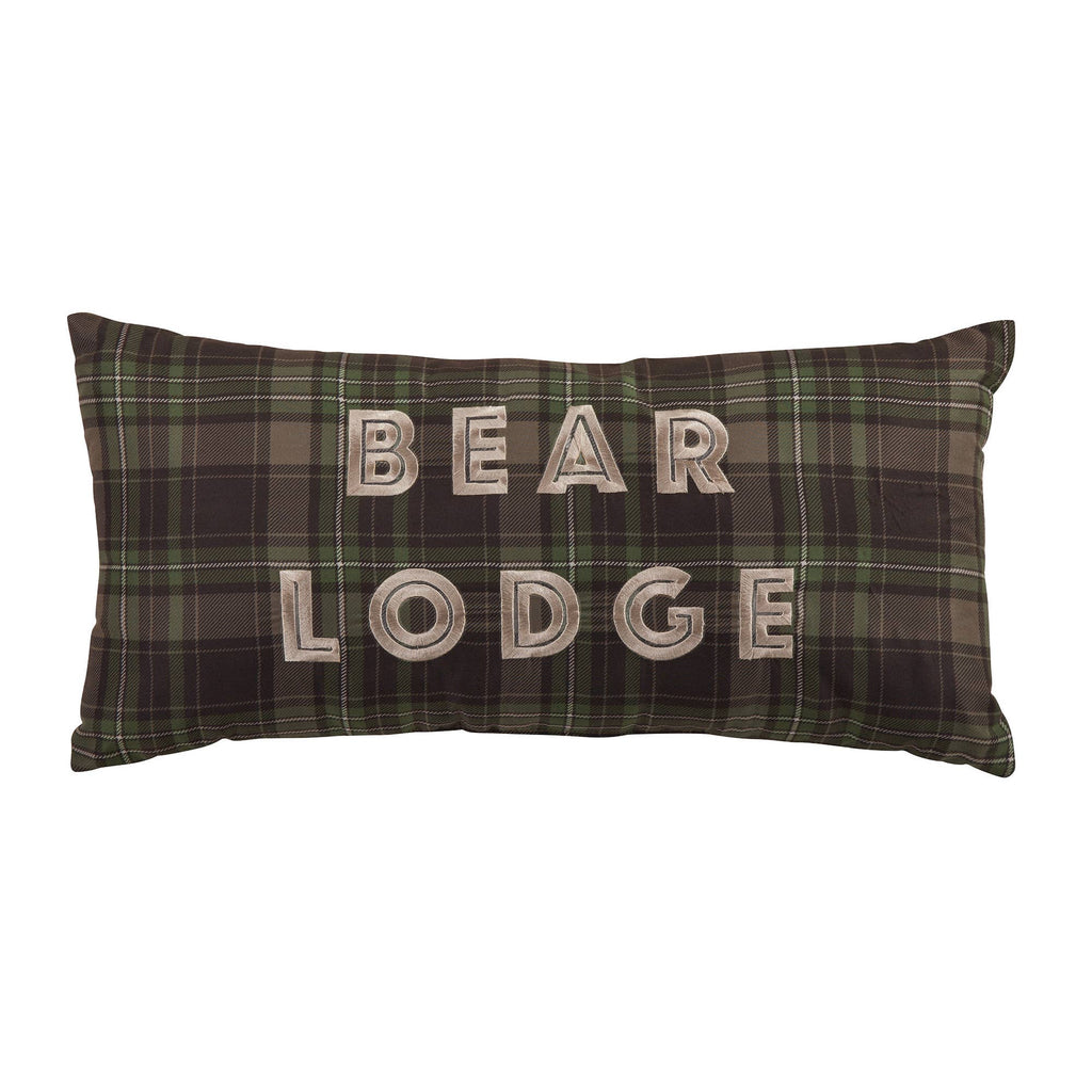 Bear Lodge Plaid Decorative Throw Pillow