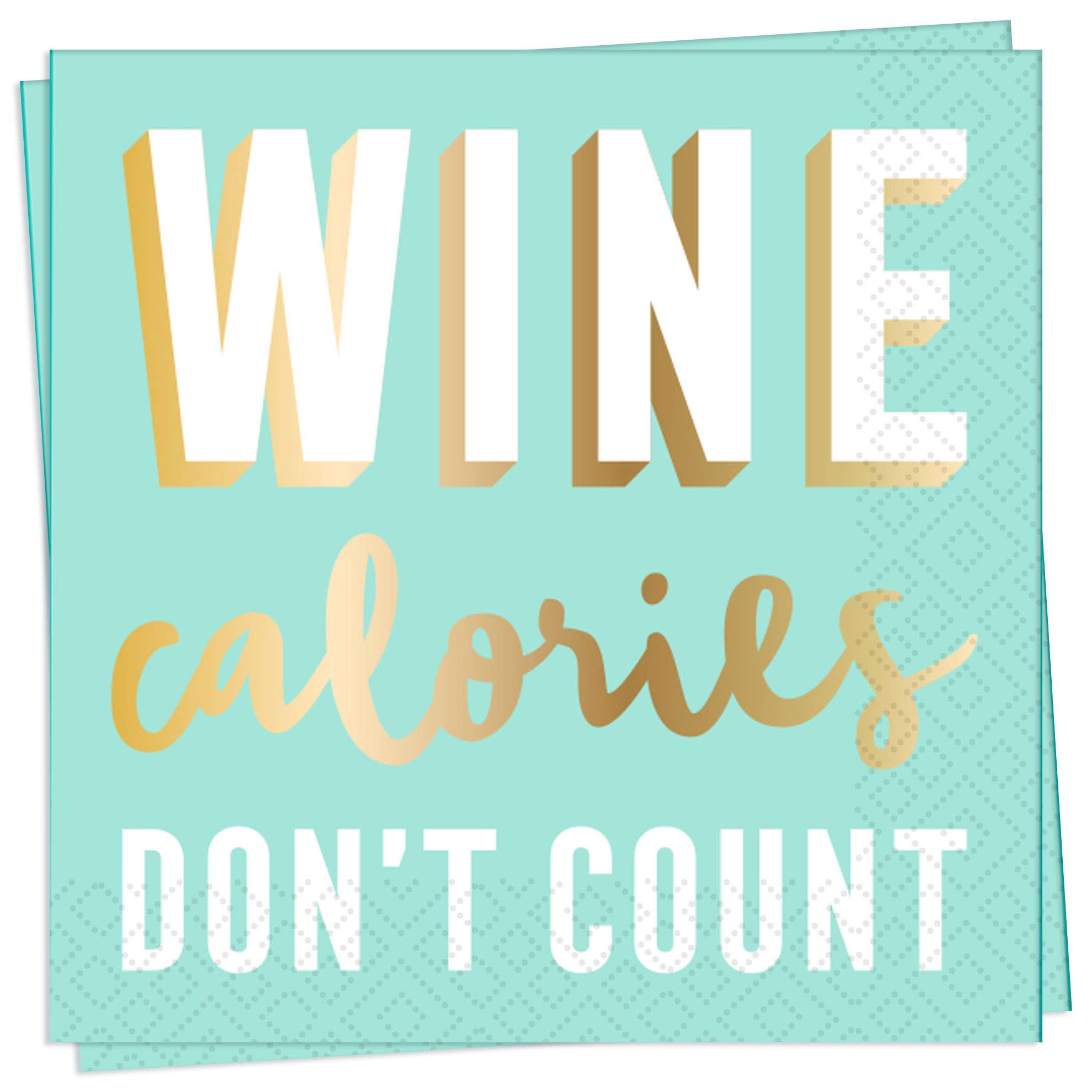 Wine Calories Foil Cocktail Napkin