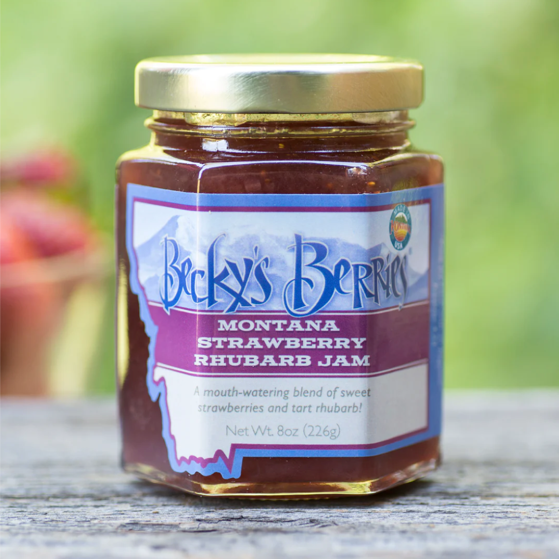 Montana Strawberry Rhubarb Jam: 3oz