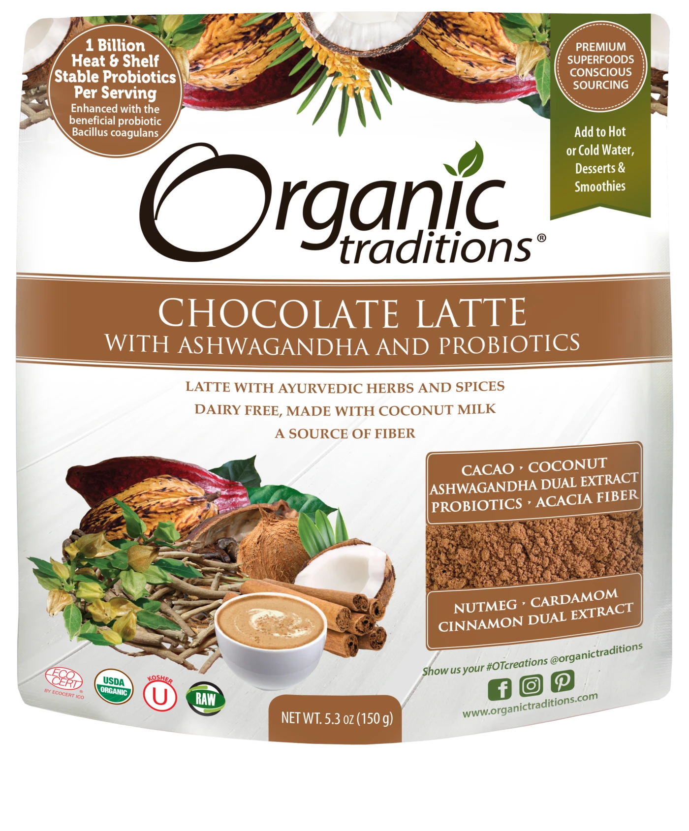 Organic Traditions- Chocolate Latte with Probiotics