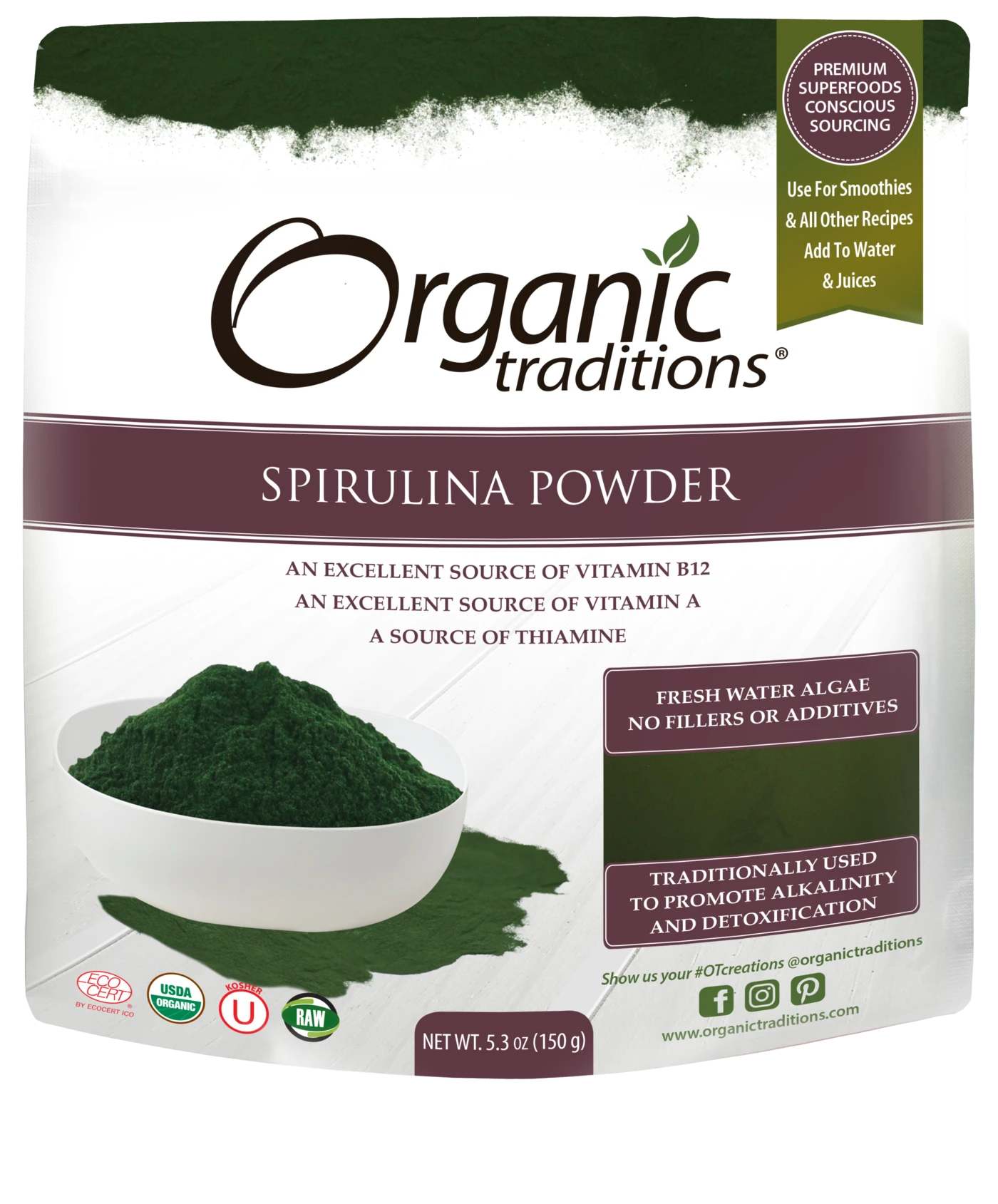 Organic Traditions- Spirulina Powder