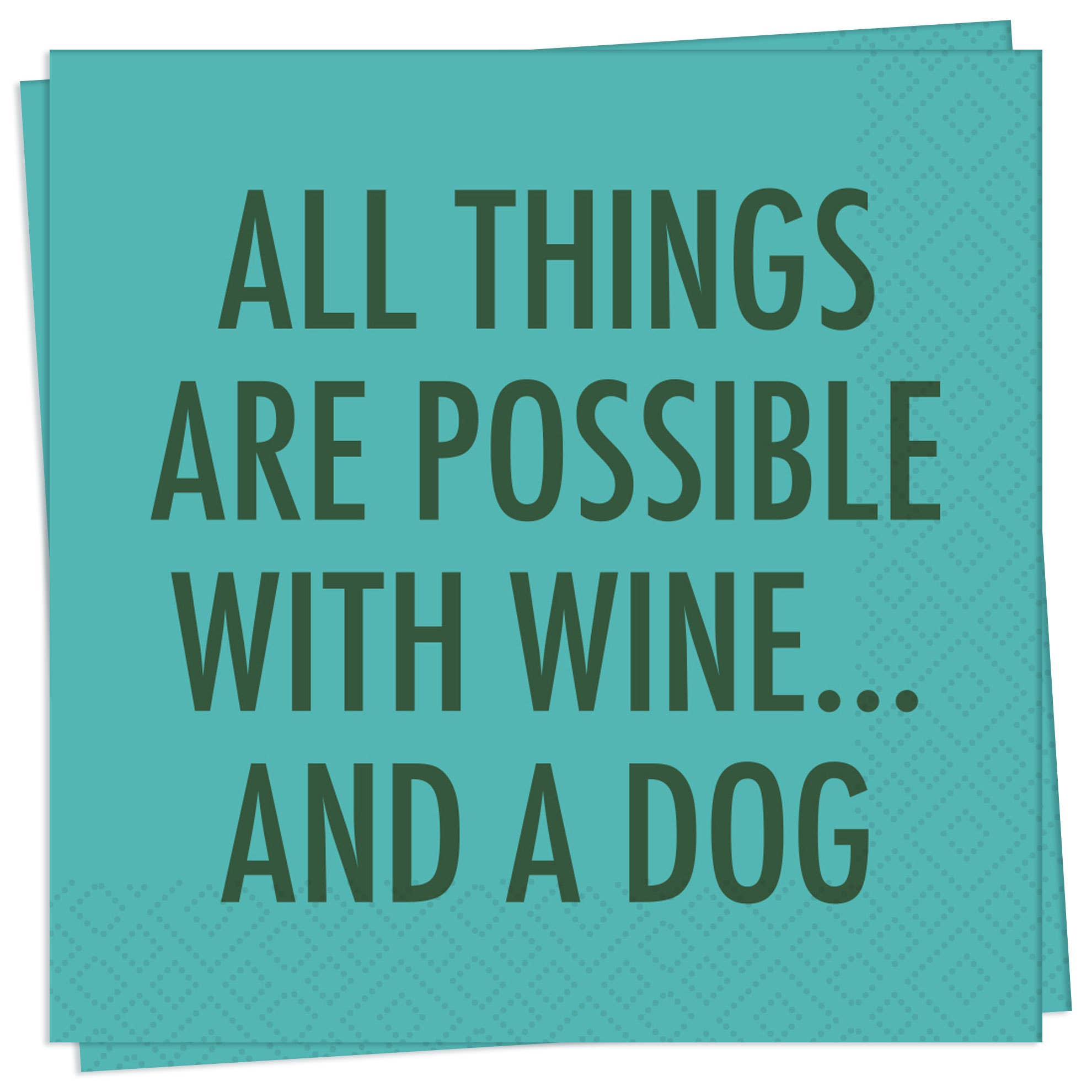 Wine And A Dog Cocktail Napkin