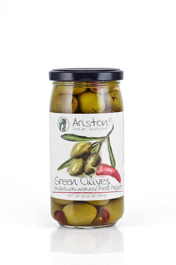 Ariston Green Olives Stuffed Red Pepper 13.40oz